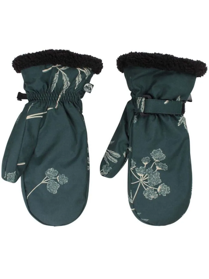 Women's Waterproof Winter Mittens: Hemlock Print