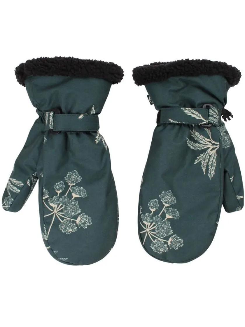 Women's Waterproof Winter Mittens: Hemlock Print