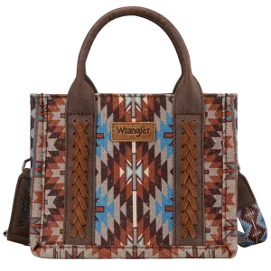 Wrangler Ladies Southwestern Pattern Dual Sided Print Coffee Mini Tote Crossbody Bag WG2213-8866SCF