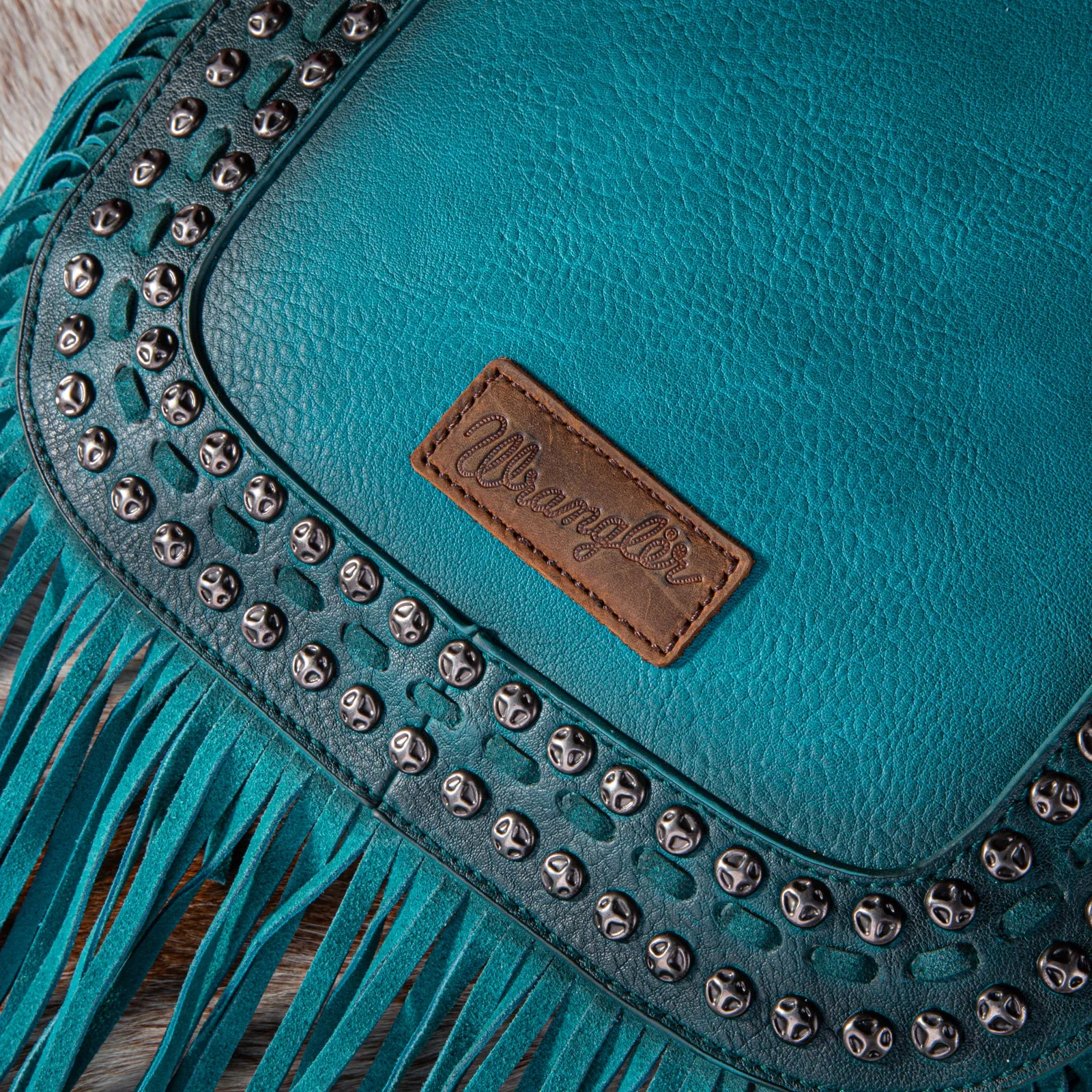 Wrangler Rivets Fringe Concealed Carry Crossbody Bag