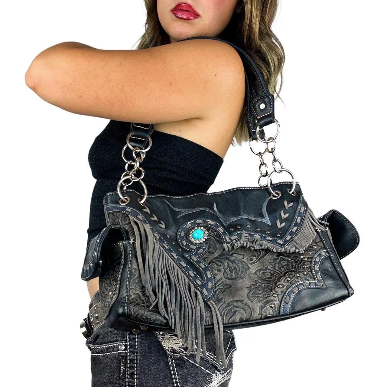 Y2K Western Fringe Shoulder Bag