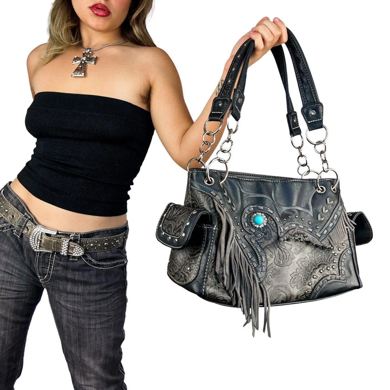 Y2K Western Fringe Shoulder Bag