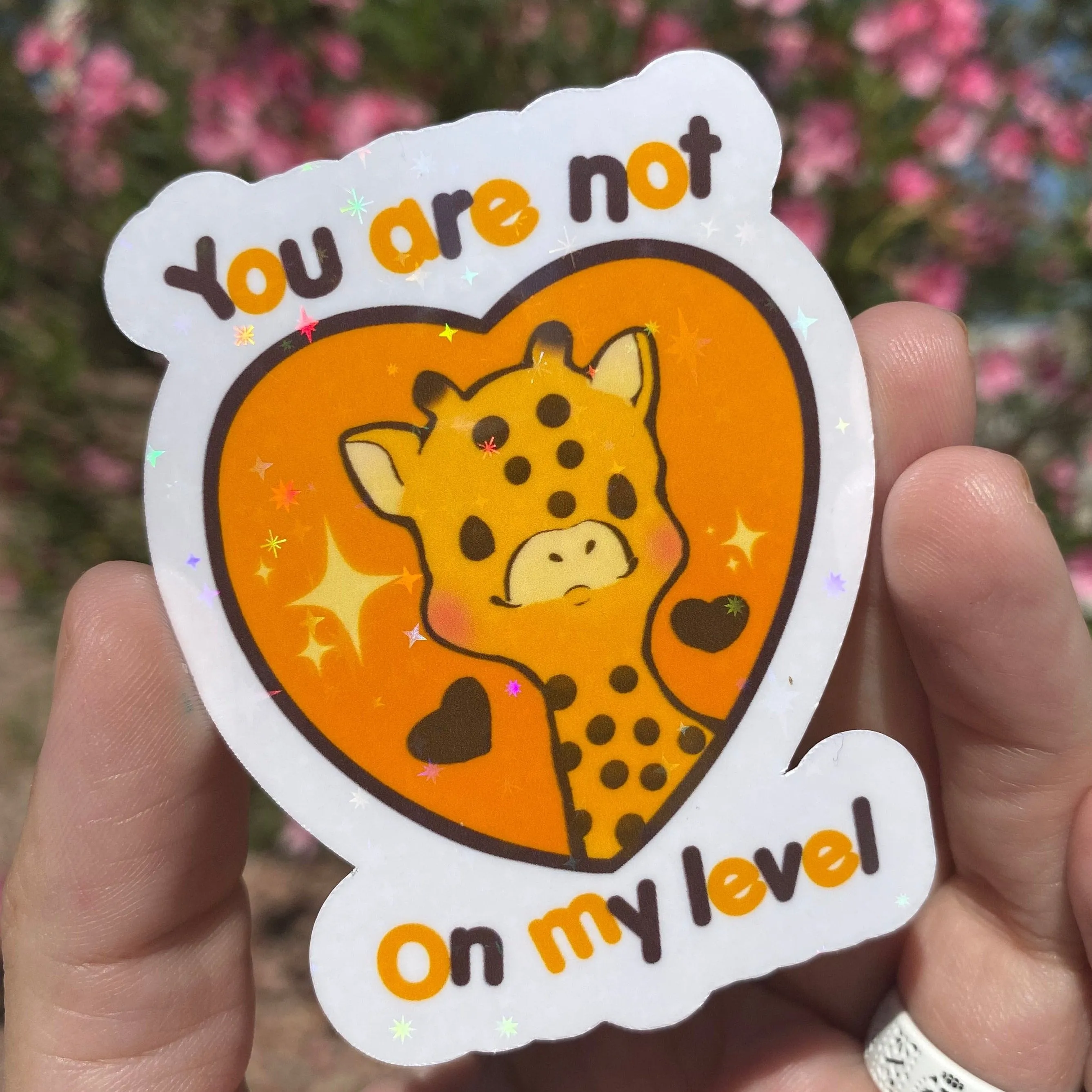 You are not on my level Giraffe holographic vinyl sticker