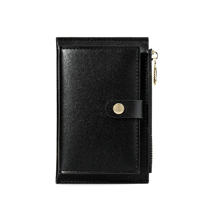 Zipper Coin Purse with Credit Card Holder in Soft Leather