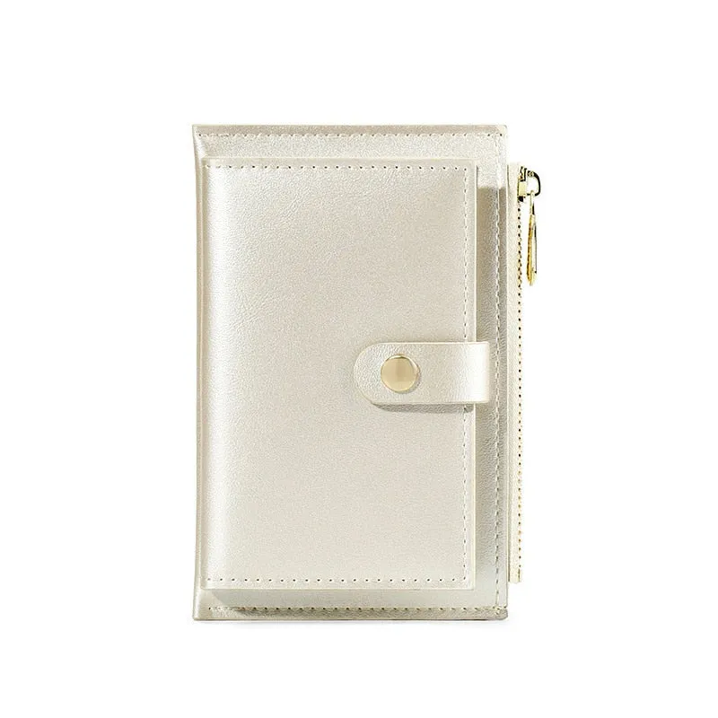 Zipper Coin Purse with Credit Card Holder in Soft Leather