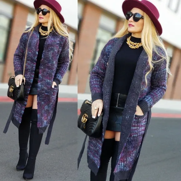 ZOEY Everyday Style Knit Cardigan - Purple